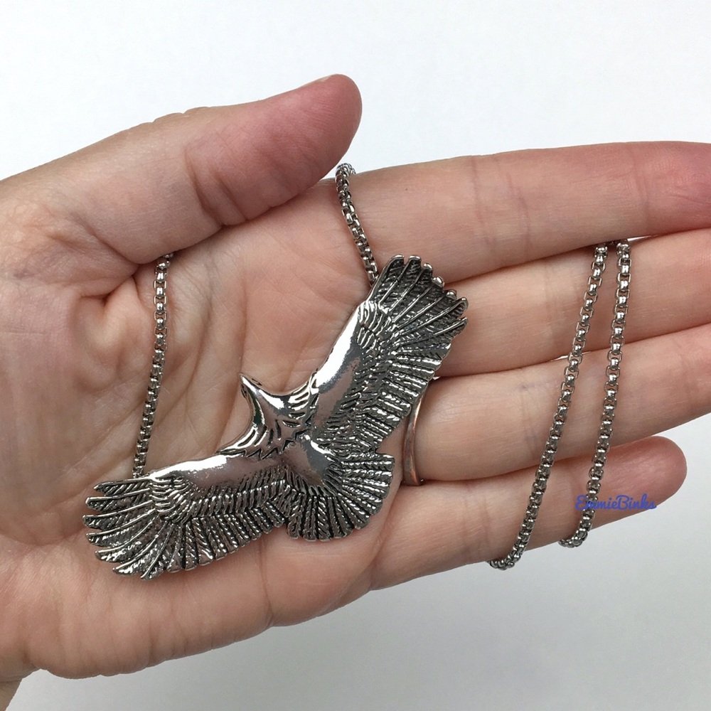 New Soaring Eagle, Flying Eagle Pendant Necklace